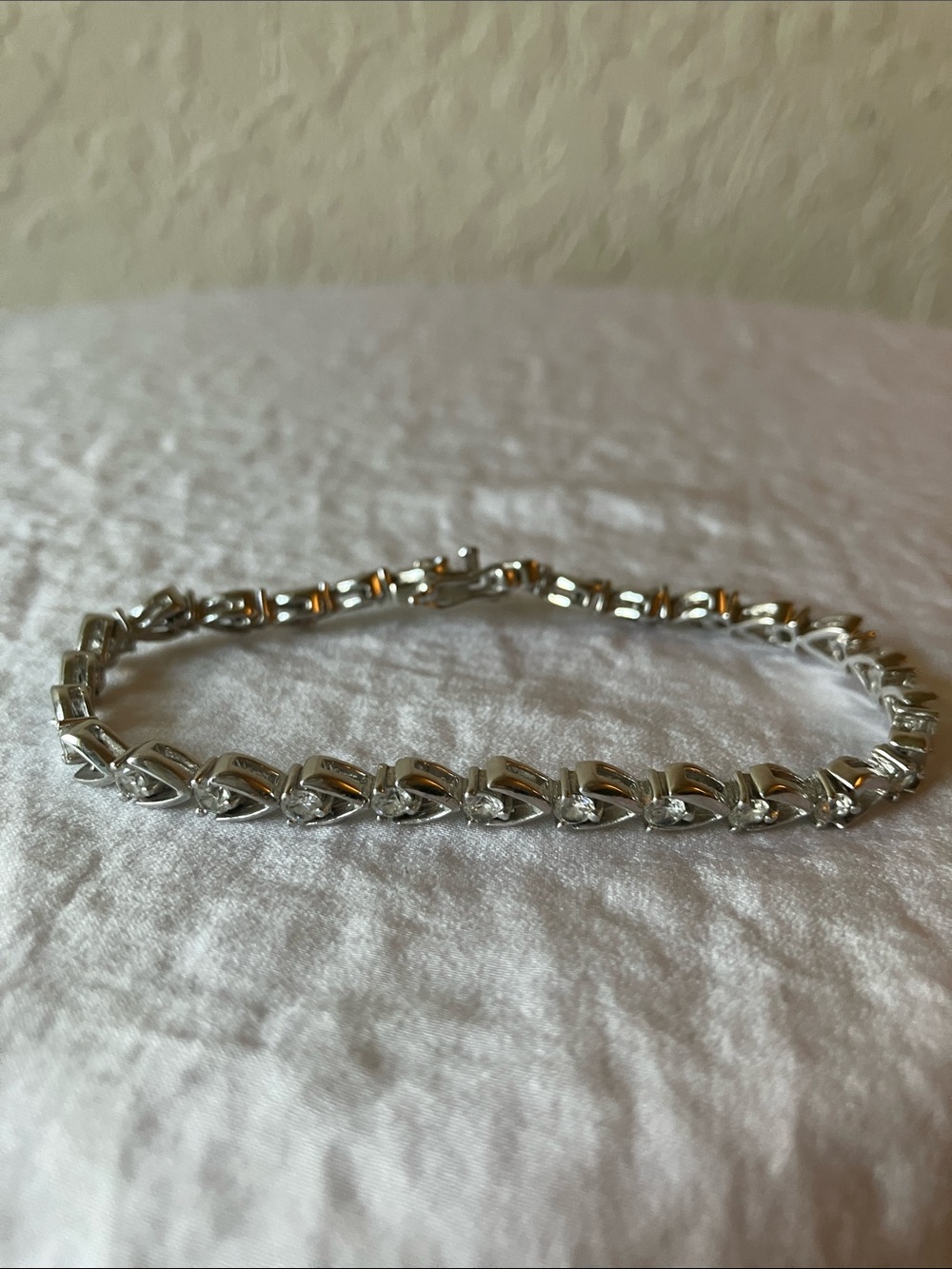 Silver Tone Heart Link Bracelet